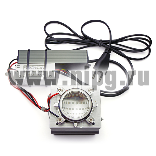 УФ-прожектор 50W, 365нм с линзой и охлаждением